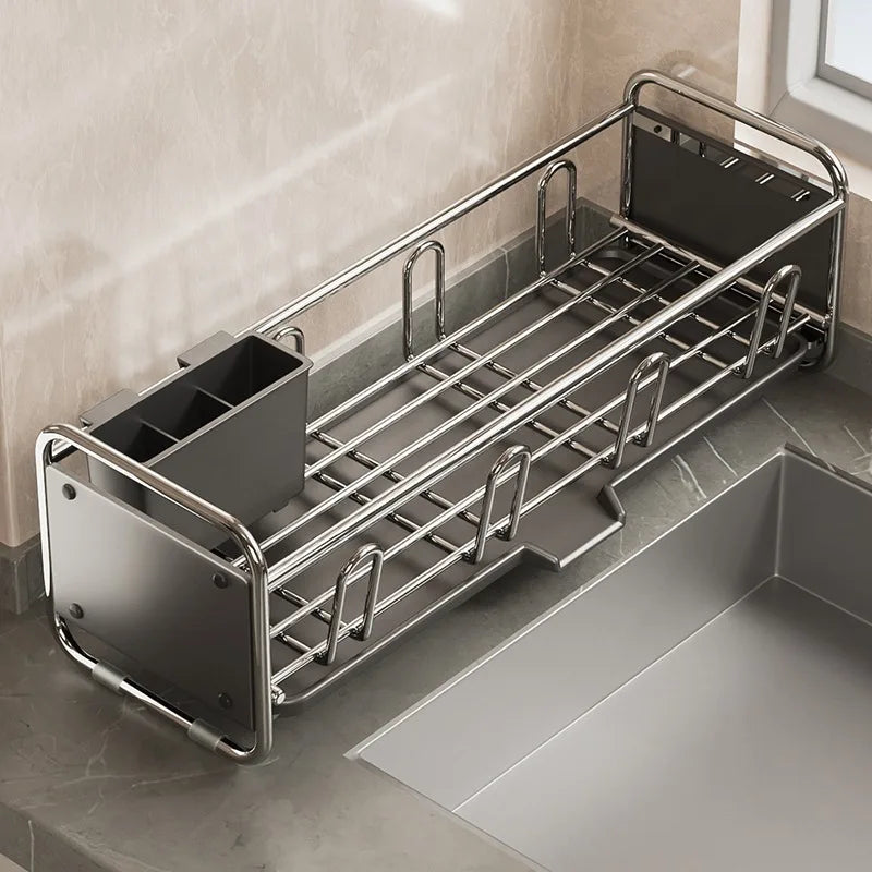 Kitchen Sink Side Dish Rack, Multifunctional Drainage Holder for Bowls Plates Cups Chopsticks, Storage Organizer,for Kitchen Use