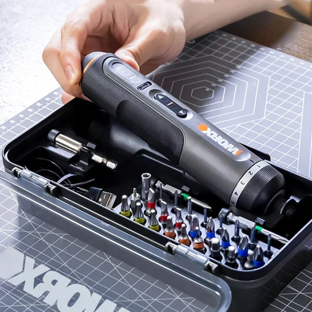 Electrical Screwdriver Set Worx 4V WX242 Smart Cordless Electric Screwdrivers USB Rechargeable Handle 30 Bit Sets Tools