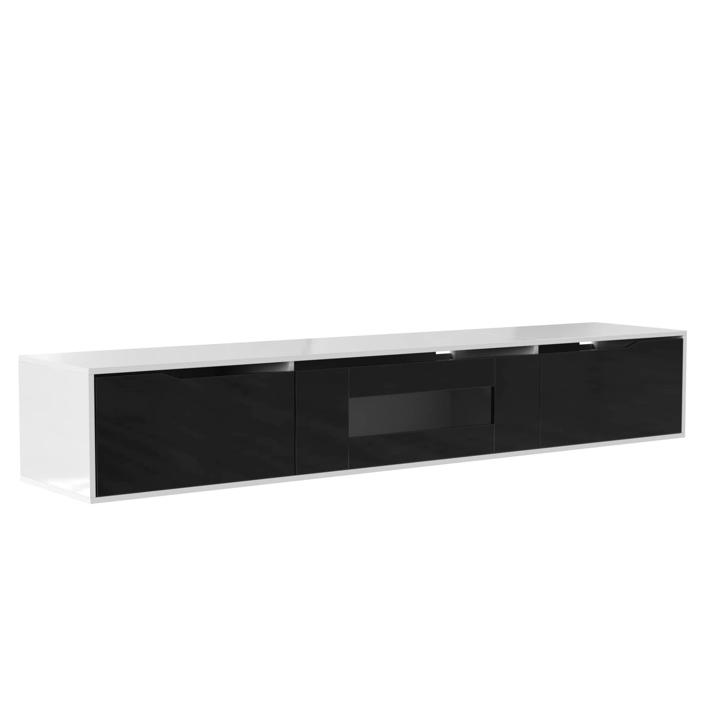 Anajqaqia TV Cabinet, High GlossTV Stands, Modern TV Cabinet with Color Changing LED Lighting and Storage Space, 180×30×35 cm