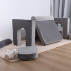 Toddler Play Sofa Multifunctional Kids Play Couch Set, Toddler Sofa for Bedrooms Living Room, Beige Gray color