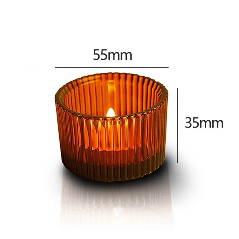 Pack of 10 Glass Small Tea Light Candle Holder for Home Decoration Modern Candlestick Holders Taper Candle Holders