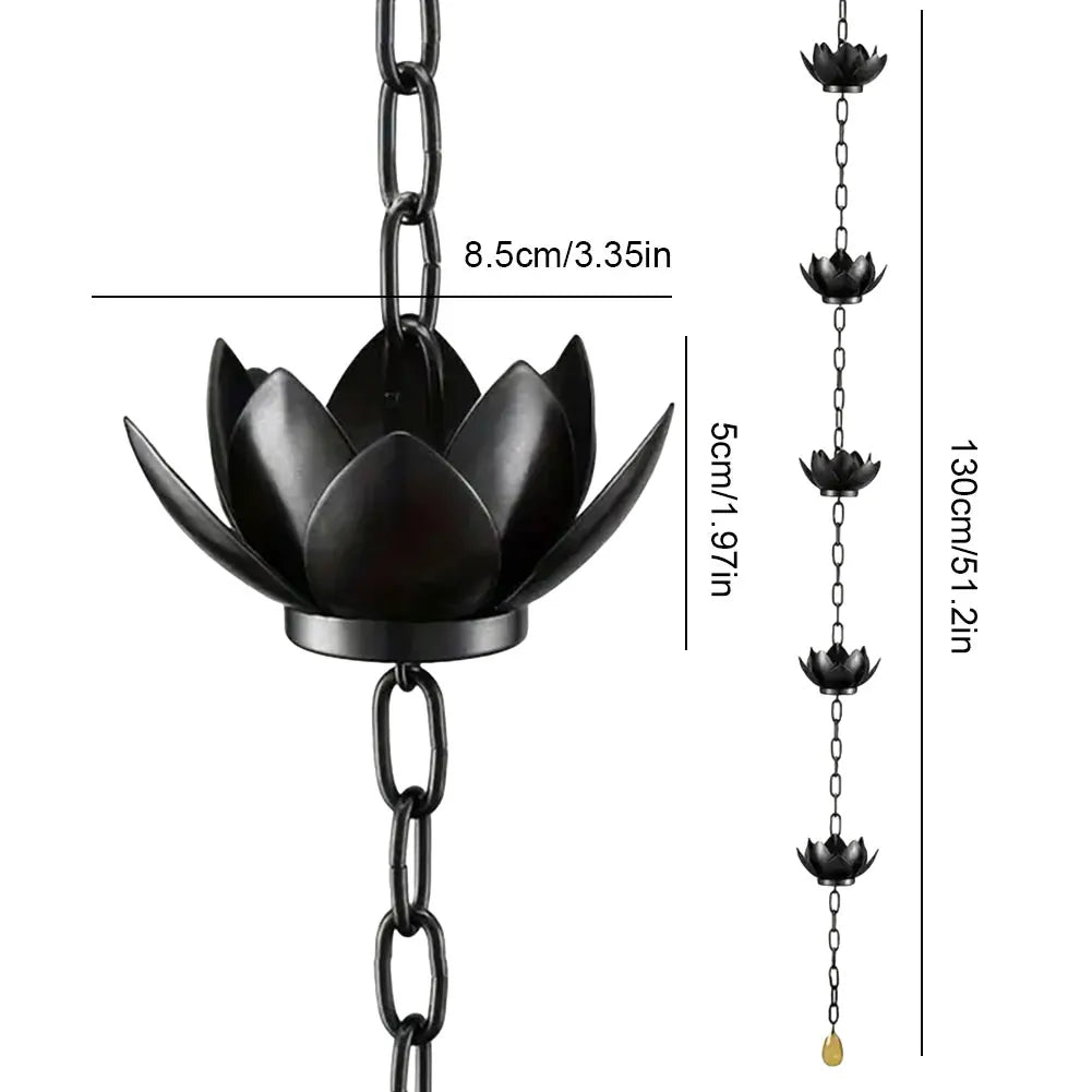 Lotus/Bird Rain Chain Garden Decoration Hanging Rain Catcher Chain Gardening Gutters Downspouts Rain Chain Outdoor Decors