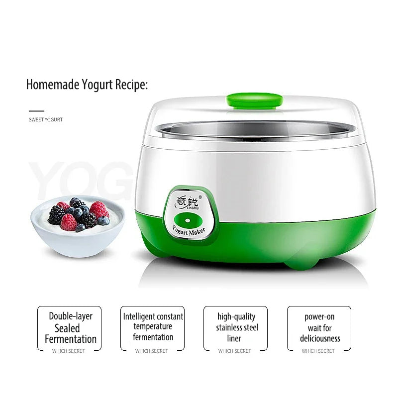 1L Electric Mini Yogurt Maker Automatic Multifunctional Household Rice Wine Maker DIY Yogurt And Natto Fermenting Machine 220V