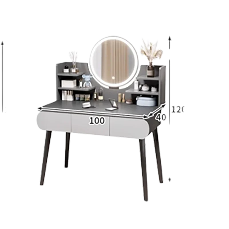 Black Girls Makeup Vanity Table Dresser Stand Drawers Storage Makeup Table Bedroom Desk Coiffeuse De Chambre Home Furniture