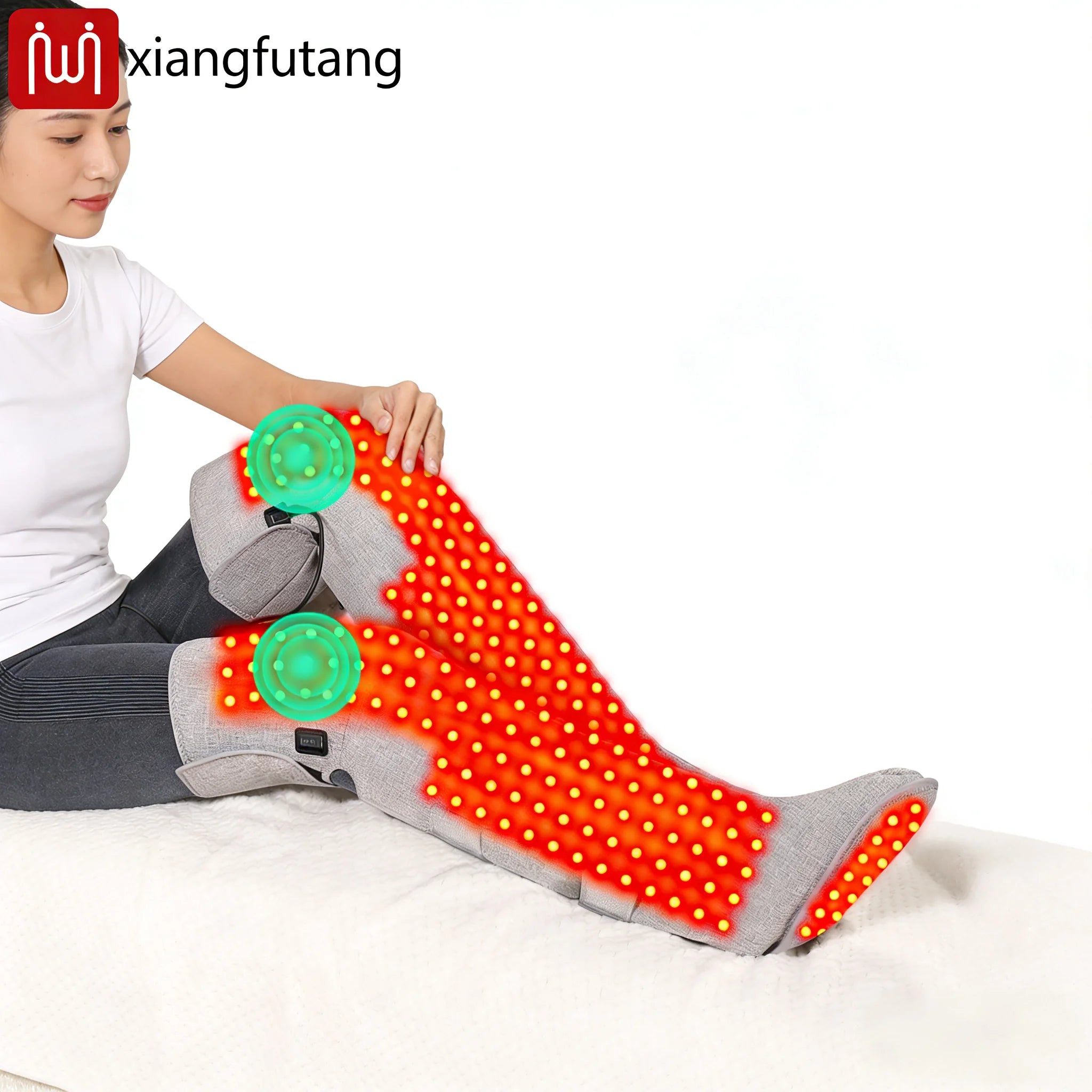 Portable Red Light Heating Long Leg Boots  Leg Vibration Massage Relieves Joint Rheumatic Pain Numbness Chronic Cold LegSyndrome