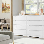 White Dresser, 4 Drawers Dresser, Modern Chest of Drawers with Cut-Out Handles, Small Dressers with Drawer, Wood Makeup Chest O