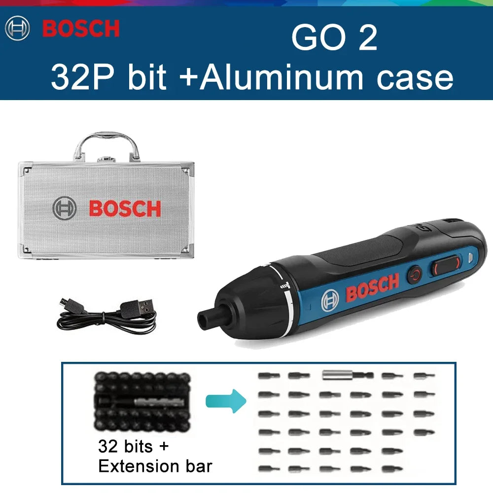 BOSCH GO2 Cordless Compact Smart Screwdriver Mini Press Type Screwdriver Rechargeable Set 3.6V Multifunctional Hand Drill