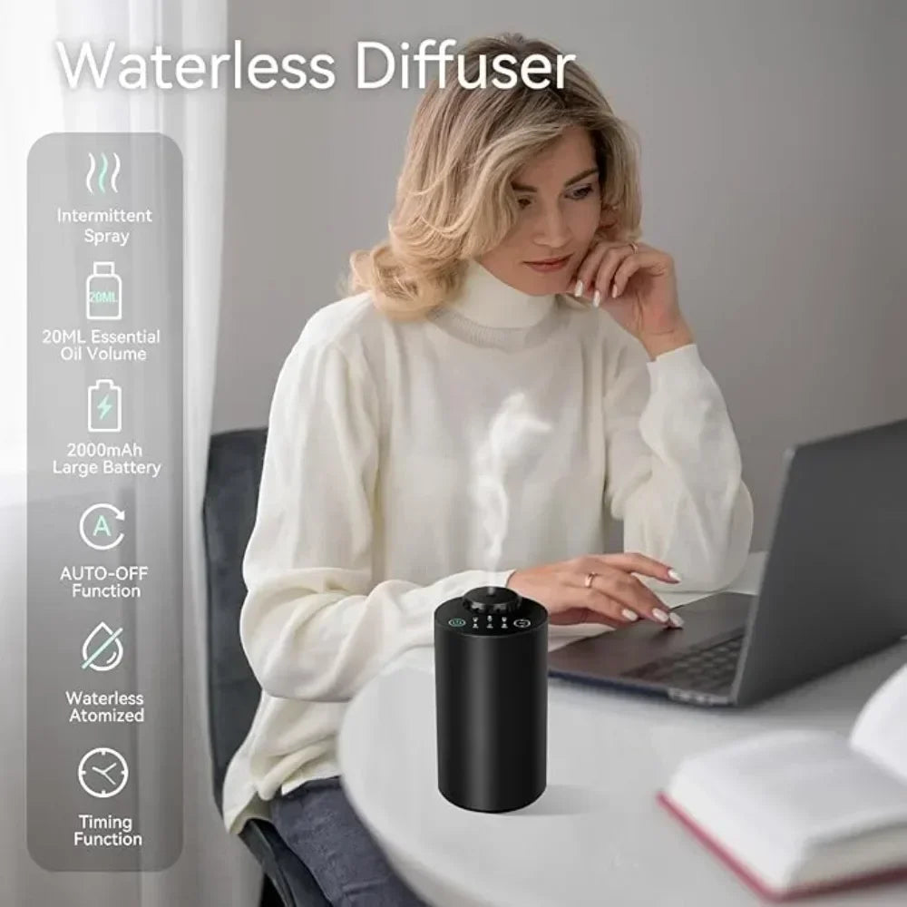 Waterless Essential Oil Diffuser Battery Operated Aromatherapy Diffuse