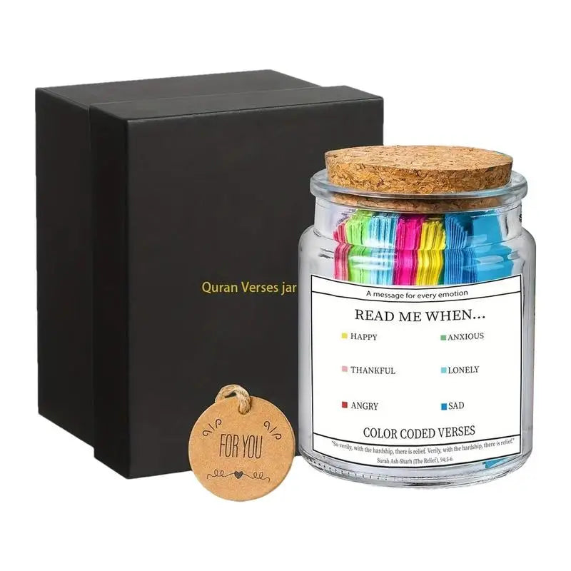 2025 Quran Verse Jar Expresses Emotions And Feelings Glass Prayer Jar With Colored Quran Verses Muslim Prayer Jar Gifts Box