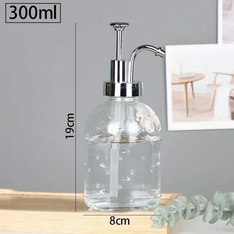 Nordic Relief Glass Shampoo Bottle Hotel Bathroom Accessories Pressing Type Soap Dispenser Home Shampoo Dispenser Bottles
