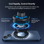 Ulanzi SK-10 3 in 1 Magnetic Cell Phone Stand with Cooling Fan and Wireless Charger for iPhone Height Adjustable Phone Desk Hold