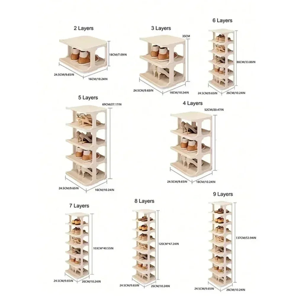 Shoes Organizer Shoe Racks Space-saving Wall Corner Stackable Narrow Shoes Storage Rack Storage Cabinet Shoe Shelves Furniture