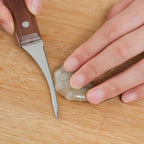 Kitchen Shrimp Deveiner Knife,Serrated Stainless Steel Blade and Wooden Handle,Shrimp Deveining Tool, Essential Tool for Kitchen