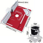 Aluminum Router Table Insert Plate w/ Miter Gauge & Fence, Flip Plate & Router Base, Required for Table Saws Workbenches Trimmer