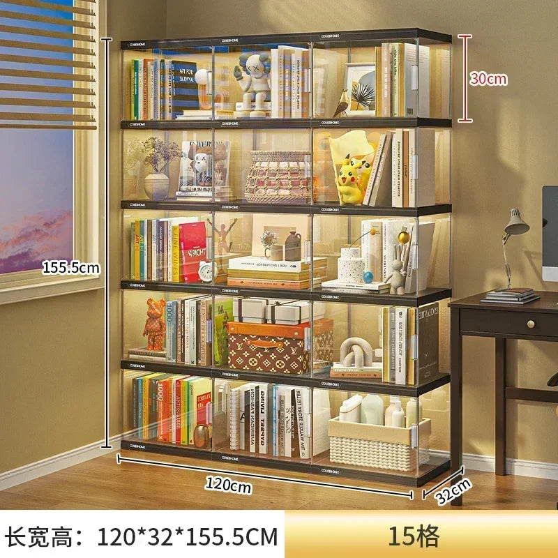 Nordic Living Room Display Cabinet Bookshelf Storage Organizer Modern Design Cabinet With With Lights Home Decor Furniture