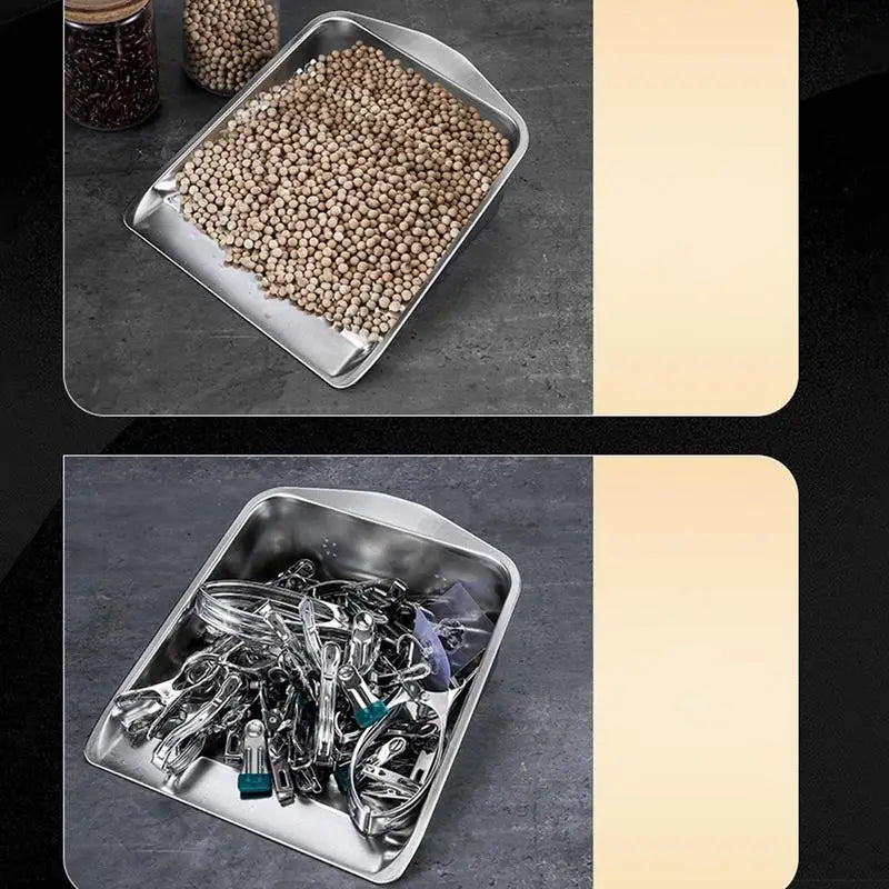 Stainless Steel Dustpan Wide Small Dustpan Heavy Duty Sweepers Portable Metal Sweepers Household Cleaning Tools for Indoor