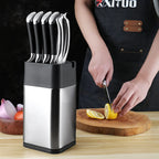 XITUO Kitchen Household Multi-function Knife Storage and Placement Rack Knife Holder with Sharpener for Various Knife Types