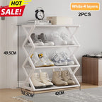 Home Shoe Shelf Organizer Sturdy 4 Tier Shoe Rack Foldable Dustproof Storage for Entryway Bedroom Closet Space Saving Organizer