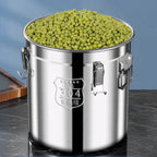 6L 304 Stainless Steel Airtight Canister with Seal Lid Food Oil Sugar Milk Storage Bucket with Handles for Kitchen Restaurants