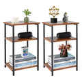 2/3-Tier End Table - Space-Saving Side Table w/ Adjustable Feet & Steel Frame for Bedroom & Living Room | AlluCanFind