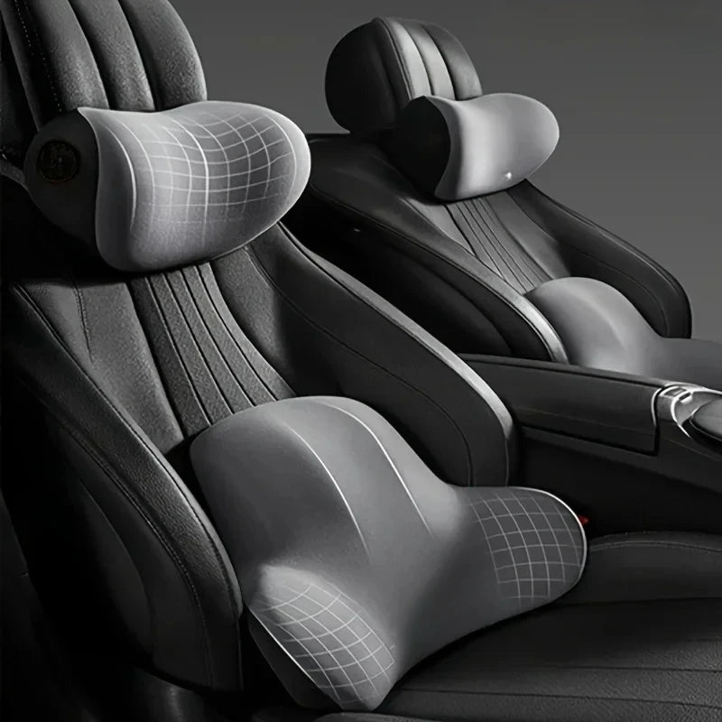 Car Neck Headrest Pillow Memory Foam Waist Cushion Lumbar Support Backrest Cars Vehicle Supplies Travel Neck Cushion Protection