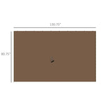 130.75" X 80.75" Universal Pergola Curtain Kit W/ Hooks/C-Ring Included, Brown