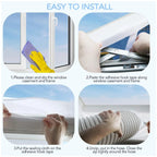 Window Seal for Portable Air Conditioner, 100% Sealing Effect AC Window Seal Vent Kit for AC Tumbler Dryer, Easy to Install