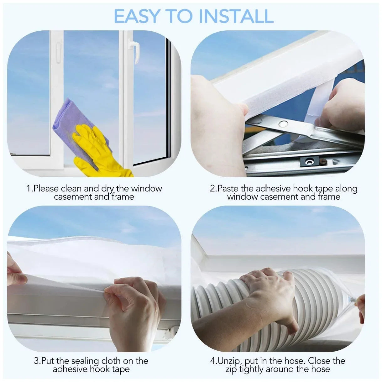 Window Seal for Portable Air Conditioner, 100% Sealing Effect AC Window Seal Vent Kit for AC Tumbler Dryer, Easy to Install