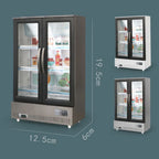 21PCS Kitchen Toy Double-Door Large Refrigerator Miniature Furniture Music Light Food Accessories Model For Girl Birthday Gift