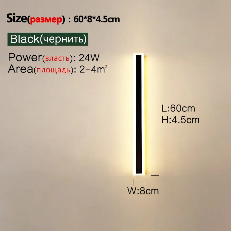 Outdoor LED Wall Lamp - Long, IP65 Waterproof, for Garden, Balcony, Entrance, Staircase | AlluCanFind