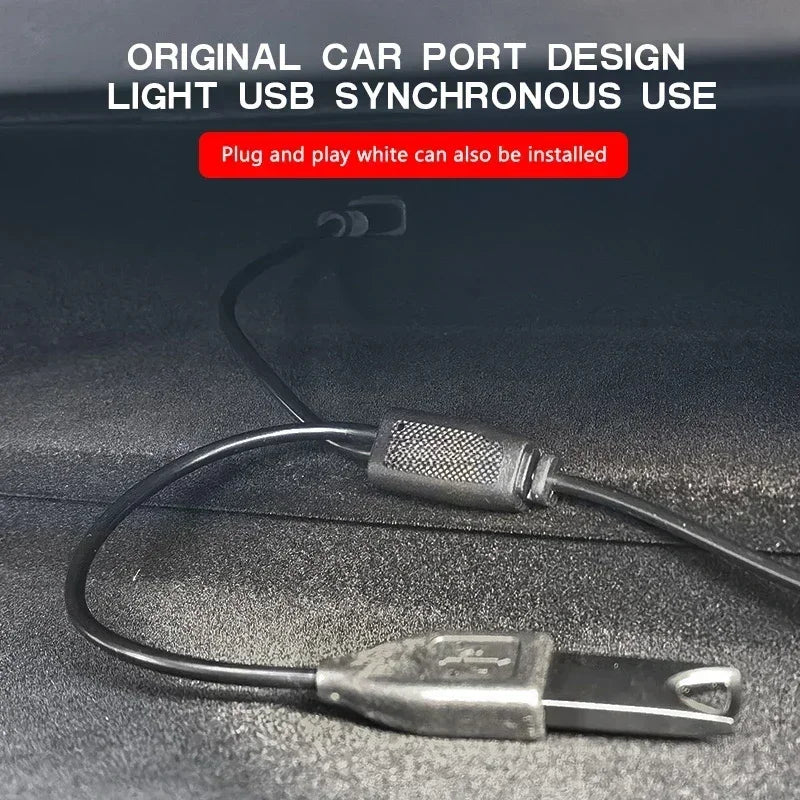 For Tesla Model 3 Y 64Colors RGB Neon LED Center Console Dashboard Wireless Charging Light Ambient Lamp USB Power APP Controller
