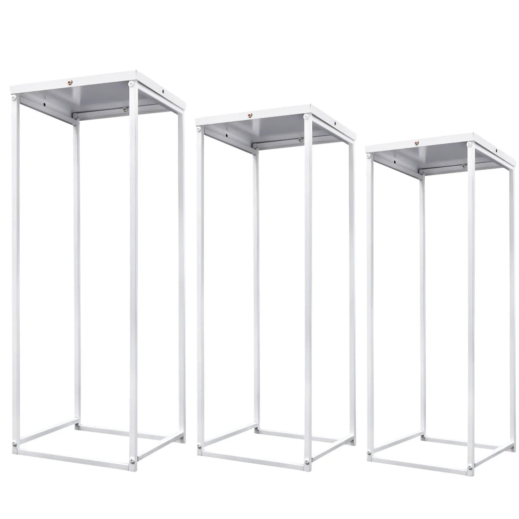 3Pcs Metal Flower Stand Plant Stand High Square Rack Wedding Living Room & Patio Decor