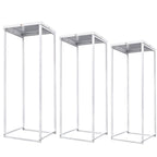 3Pcs Metal Flower Stand Plant Stand High Square Rack Wedding Living Room & Patio Decor