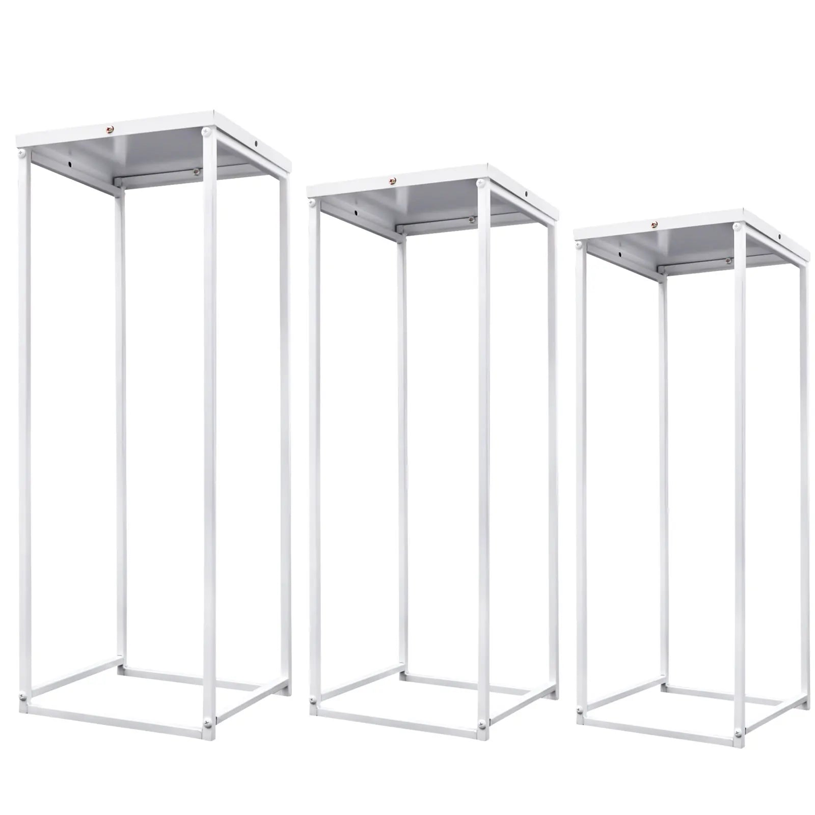 3Pcs Metal Flower Stand Plant Stand High Square Rack Wedding Living Room & Patio Decor