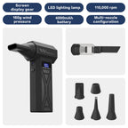 Turbo Jet Blower 9900000RPM 4-Gear Adjustment Portable Air Blower LED Lighting Battery Display Cordless Compressed Air Duster