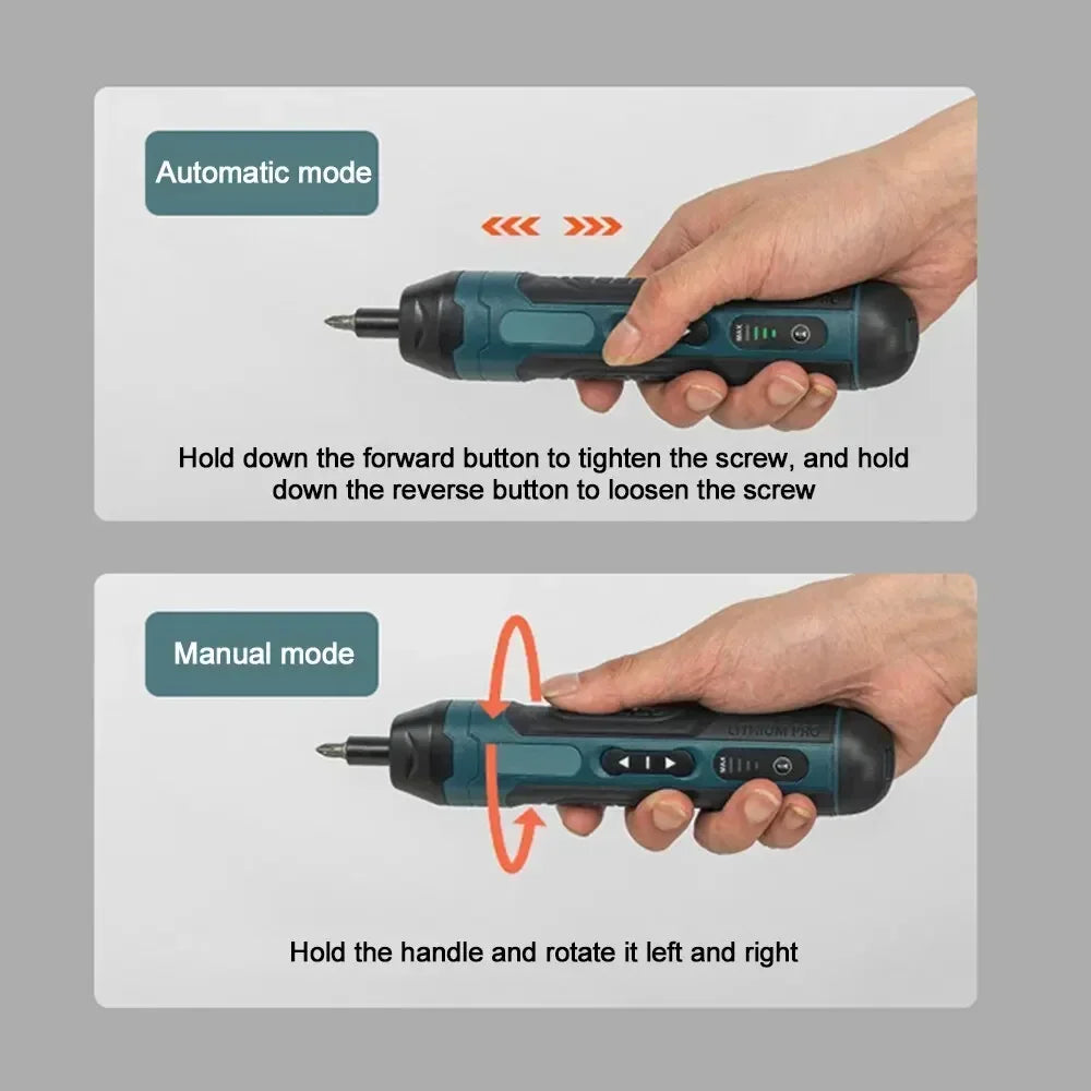 Rechargeable Cordless Electric Screwdriver Mini Drill Power Tools Set Multifuncntion Power Drill Kits Set Household Maintenance
