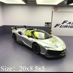 1:24 SF90XX SF90 Alloy Sports Car Model Diecasts Metal Racing Vehicles Car Model Sound Light Simulation Collection Kids Toy Gift