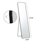 Haodirect Modern Rectangular Floor Mirror, Metal Frame Bedroom Wall Mounted Floor Dressing Mirror, 37cm x 147cm