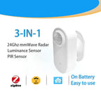 Zigbee Human Presence+PIR Motion Detection Sensor Luminance Detector Smart Radar 24GHz mmWave Support Home Assistant Google