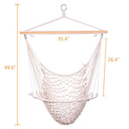 Nordic Style White Hammock Outdoor Indoor Garden Dormitory Bedroom Hanging Chair For Child Adult Swinging Single Safety Hammock