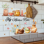 Cartoon Kitchen Utensils Pattern Wall Sticker For Kitchen Background Decoration Mural Restaurant Home Decor Self-adhesive Decals
