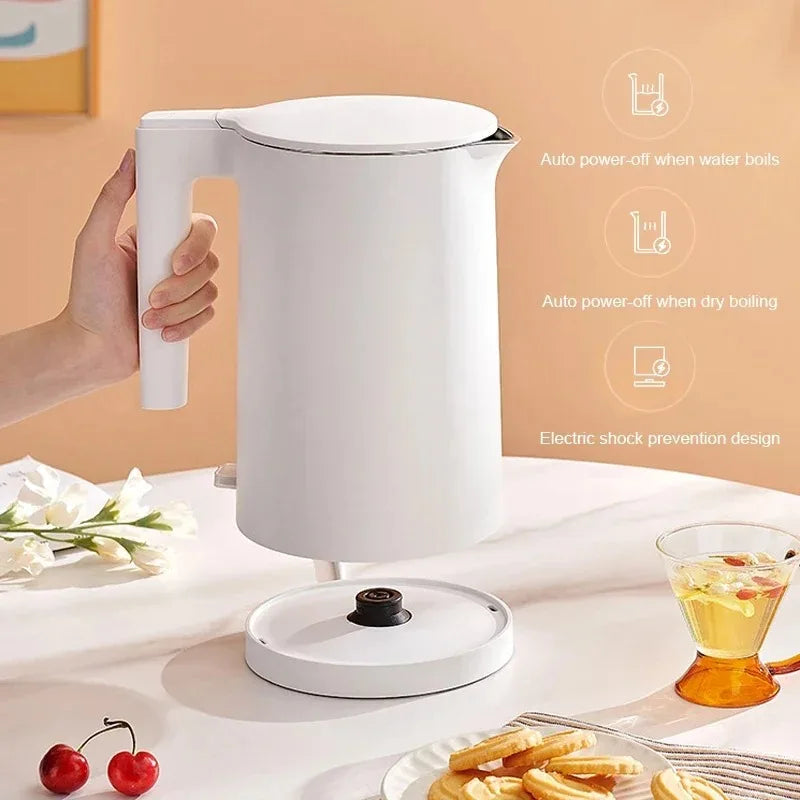 2025 Xiaomi Mijia Electric Kettle 2 1800W Fast Burning 304 Stainless Steel Double Layer Anti-scalding STR 1.7L Hot Water Kettle