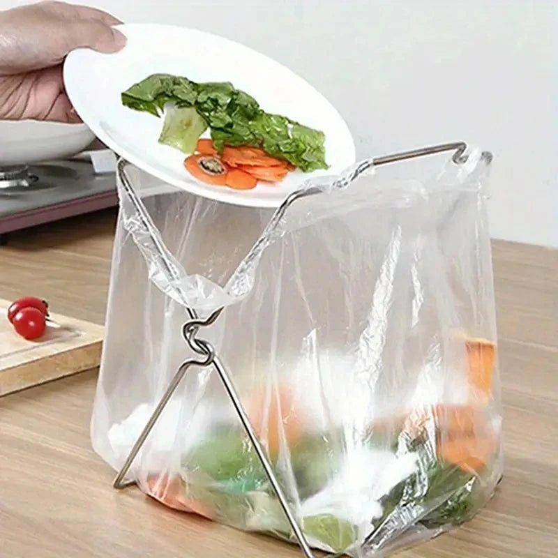 Outdoor Household Garbage Rack Foldable Kitchen Debris Storage Rack Multifunctional Kitchen Fresh-keeping Bag Holder