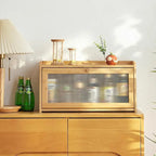 Wooden Desktop Storage Cabinet Cup Organizer Cosmetic Storage Ra Der Batoom Vani elf Wood Material Home Organization