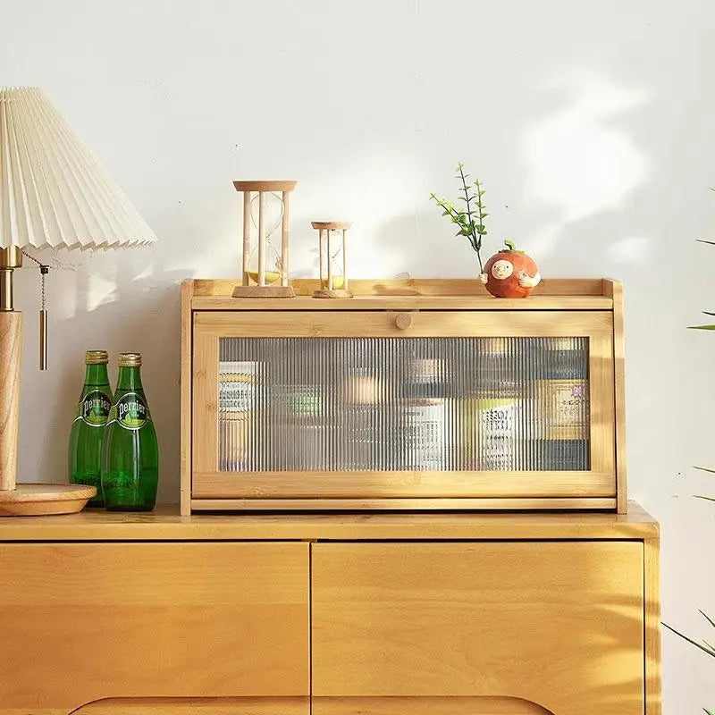 Wooden Desktop Storage Cabinet Cup Organizer Cosmetic Storage Ra Der Batoom Vani elf Wood Material Home Organization
