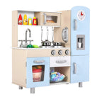 Kids Wooden Pretend Cooking Kitchen Playset with Cabinets for Toddler