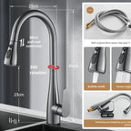 2024new Kitchen Faucets Brass material Pull Out Kitchen Sink Water Tap Deck Mounted Mixer Stream Sprayer Head Hot Cold Taps