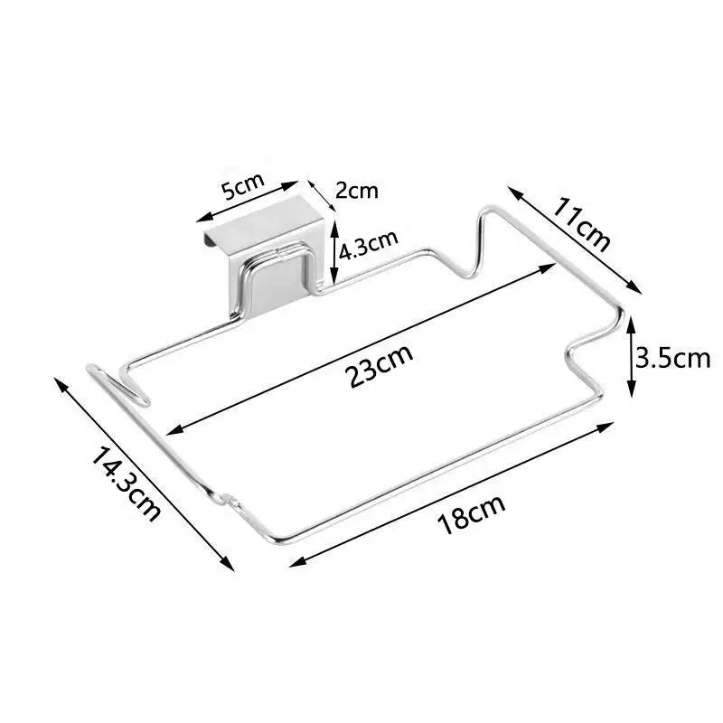 Stainless Steel Kitchen Garbage Bag Rack Cabinet Door Wardrobe Kitchen Rubbish Storage Bag Hook Closet Door Garbage Bag Rack