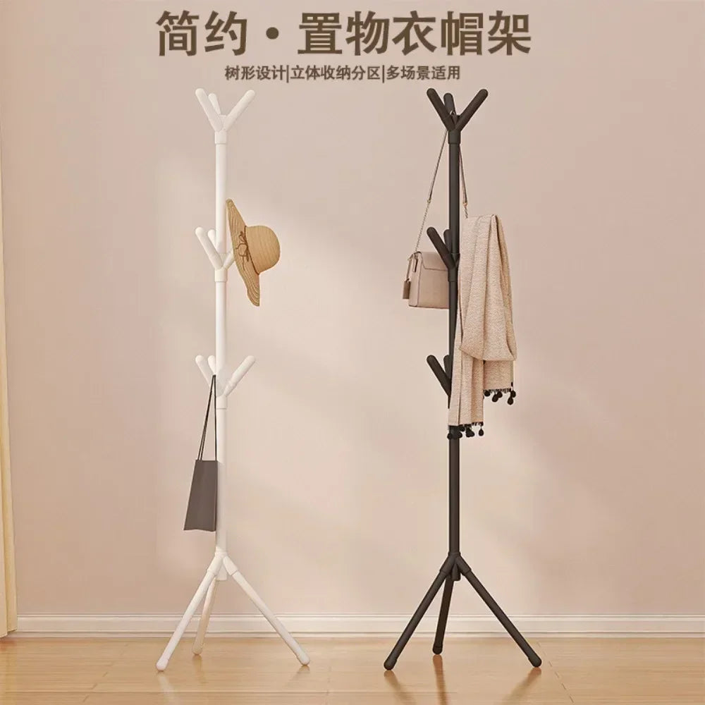 Clothes and Hats Rack Floor To Floor Bedroom Coat Hook Bedroom Vertical Tree Branch Shape Holder Hat Scarf Handbag Storage Hange
