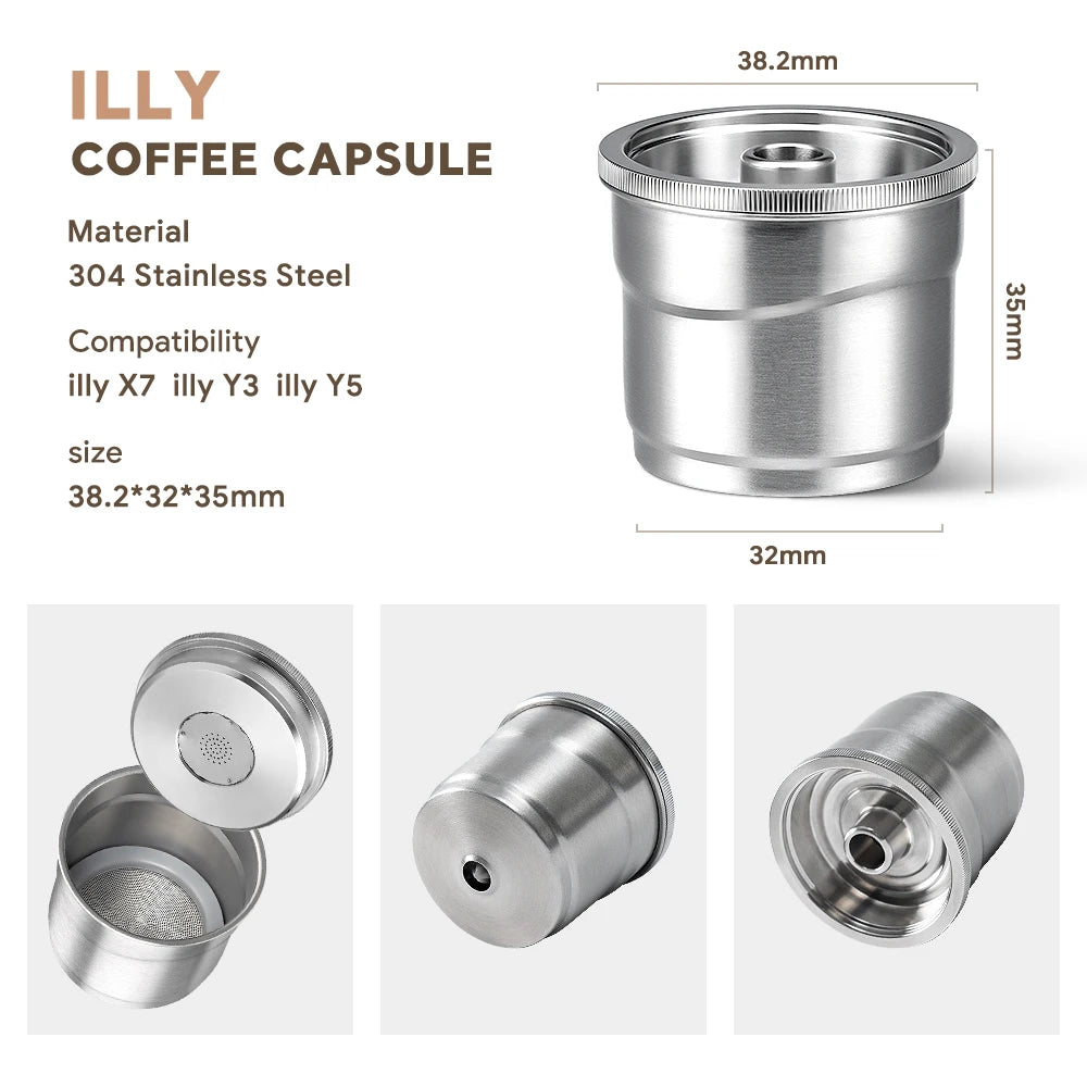 Reusable Coffee Filters for illy Stainless Capsule y3 Iperespresso Rich Crema Coffee Capsules Filter fit illy X7,illy Y3,illy Y5